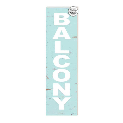 Rectangular "Balcony" Rectangular Outdoor Wall Sign - 35" - Blue and White