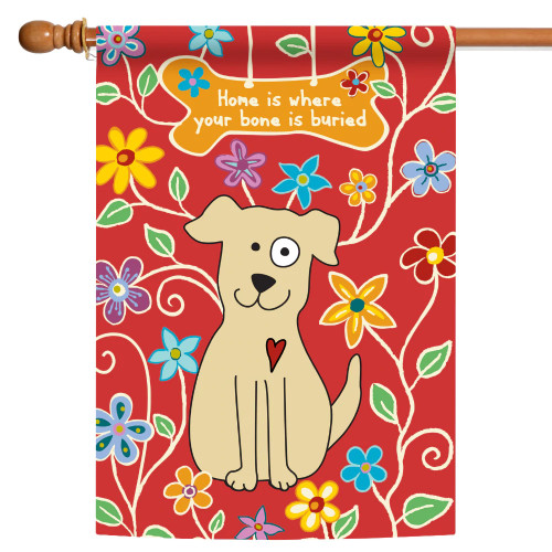 Dog Bone 'Home is Where your Bone is Buried' Outdoor House Flag 40" x 28"
