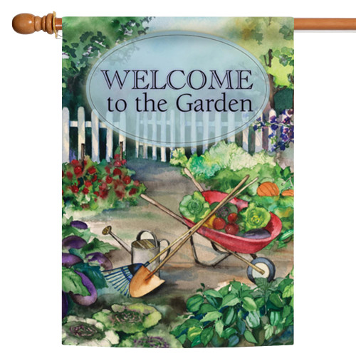 Welcome to the Garden Outdoor House Flag 40" x 28"
