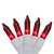 100-Count Red Mini Christmas Light Set, 49.6ft White Wire