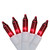 100-Count Red Mini Christmas Light Set, 49.6ft White Wire