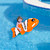 Inflatable Clown Fish Swimming Kickboard - 39" - Orange and White