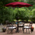 8.85ft Outdoor Patio Lotus Umbrella with Hand Crank, Burgundy