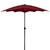 8.85ft Outdoor Patio Lotus Umbrella with Hand Crank, Burgundy