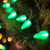 25ct Green LED C7 Christmas Lights, 16ft Green Wire