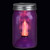 6.5" Battery Operated LED Edison Bulb Vintage-Style Purple Glass Mason Jar Lantern