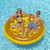 70" Inflatable Brown and Yellow Pizza Round Swimming Pool Raft Lounger