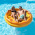 70" Inflatable Brown and Yellow Pizza Round Swimming Pool Raft Lounger