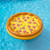 70" Inflatable Brown and Yellow Pizza Round Swimming Pool Raft Lounger