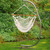 48" White Natural Macrame Rope Hanging Outdoor Patio Hammock Chair