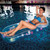 60.25" Inflatable Blue Swimming Pool Multi Color LED Lighted Lounger