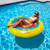 72" Inflatable Multicolor Tie Dye Circular Swimming Pool Float