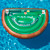 60" Green and Brown Inflatable Blackjack Table Game with Water Proof Cards