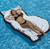 Inflatable Black and White Kitty Swimming Pool Lounger, 79-Inch