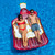 Inflatable Red Rum Bottle Island Lounger Swimming Pool Float, 105-Inch