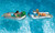 Set of 2 Green and Blue Water Sport Inflatable Battle Board Swimming Pool Squirters - 53"