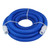 24' x 1.25" Dark Blue and White PE Vacuum Hose with Swivel Cuff for Water Disposal