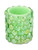 4" Green Beaded LED Lighted Battery Operated Flameless Pillar Candle - Amber Flicker Flame