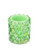 4" Green Beaded LED Lighted Battery Operated Flameless Pillar Candle - Amber Flicker Flame