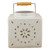 6.75" White Crackle Finish Square Mosaic Cut Out Candle Lantern