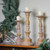 Set of 3 Assorted Size Rustic White Dusted Pillar candle Holders 15"-11"