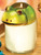 5.5" Green and White Hand Painted Frog Jar Candle Topper