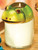 Green and White Hand Painted Frog Jar Candle Topper 5.5”