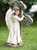 11.75" White Serene Angel Facing a Cross Outdoor Patio Garden Statue