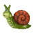 13.5" Green and Brown Snail Outdoor Garden Statue: Whimsical Delight for Your Outdoor Space