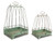Pack of 2 New Romance Green Bird Cage Pillar Candle Holder Lanterns 18.5"