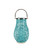 16.25" Modern Turquoise Blue Decorative Woven Iron Pillar Candle Lantern with Glass Hurricane