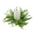 17" Decorative Artificial Mixed Green Fern Hurricane Glass Candle Holder