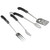 Set of 3 Black and Silver Folding BBQ Tool Set 18"
