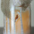 10" LED Flameless Pillar Candle in a Clear Glass Bottle Lantern with Bird Accents
