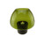 Transparent Glass Candle Holder with Wooden Base - 9.75" - Olive Green