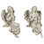 14" Gray Set of 2 Decorative Sitting Angel Outdoor Garden Statues