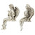 14" Gray Set of 2 Decorative Sitting Angel Outdoor Garden Statues