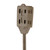 9' Brown Indoor Power Extension Cord with 3-Outlets and Safety Lock