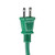 40' Green 2-Prong Outdoor Extension Power Cord with End Connector