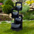 32" Black and Gray Four-tier Modern Outdoor Garden Water Fountain