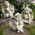Whimsical Set of 3 Gray Sitting Cherub Angel Garden Statues - Heavenly Reminders for Any Space