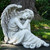 19" Gray Resting Angel Religious Outdoor Garden Statue