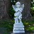 28.75" Standing Cherub Angel on Pedestal Outdoor Garden Statue