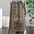 12.75" Rustic Chic Tapered Cylinderical Rattan Candle Holder Lantern with Jute Handle