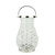 16.25" Modern White Decorative Woven Iron Pillar Candle Lantern with Glass Hurricane