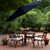 9ft Outdoor Patio Market Umbrella with Hand Crank and Tilt, Navy Blue