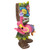 15" Solar Lighted Polynesian Outdoor Garden Tiki with Flamingo Statue