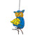 7.75" Blue and Yellow Metal Owl Outdoor Wall Hanging