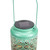 7" Green Integrated Floral Pattern Outdoor Solar Lantern with Handle