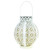 Vintage-Inspired 7" White Solar Lantern - Elegant Floral Design for Outdoor Illumination
